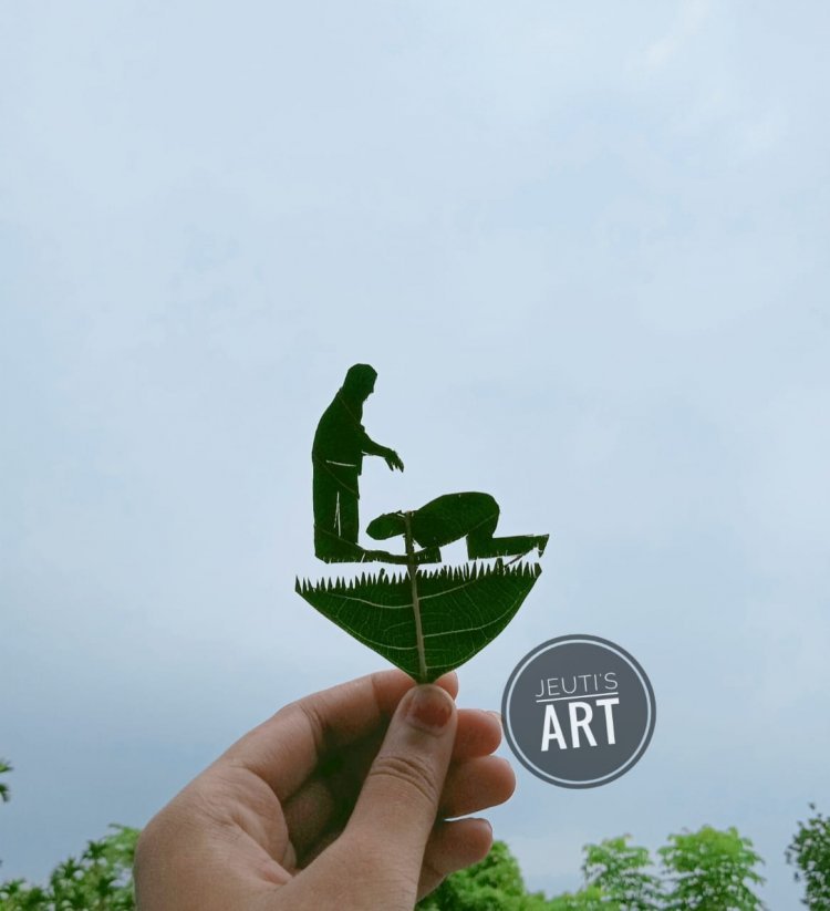 20-YO Assam Girl’s Magnificent Leaf-Cutting Art Tells Story, One Leaf At A Time